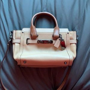 USED COACH cross-body mini purse in tan
